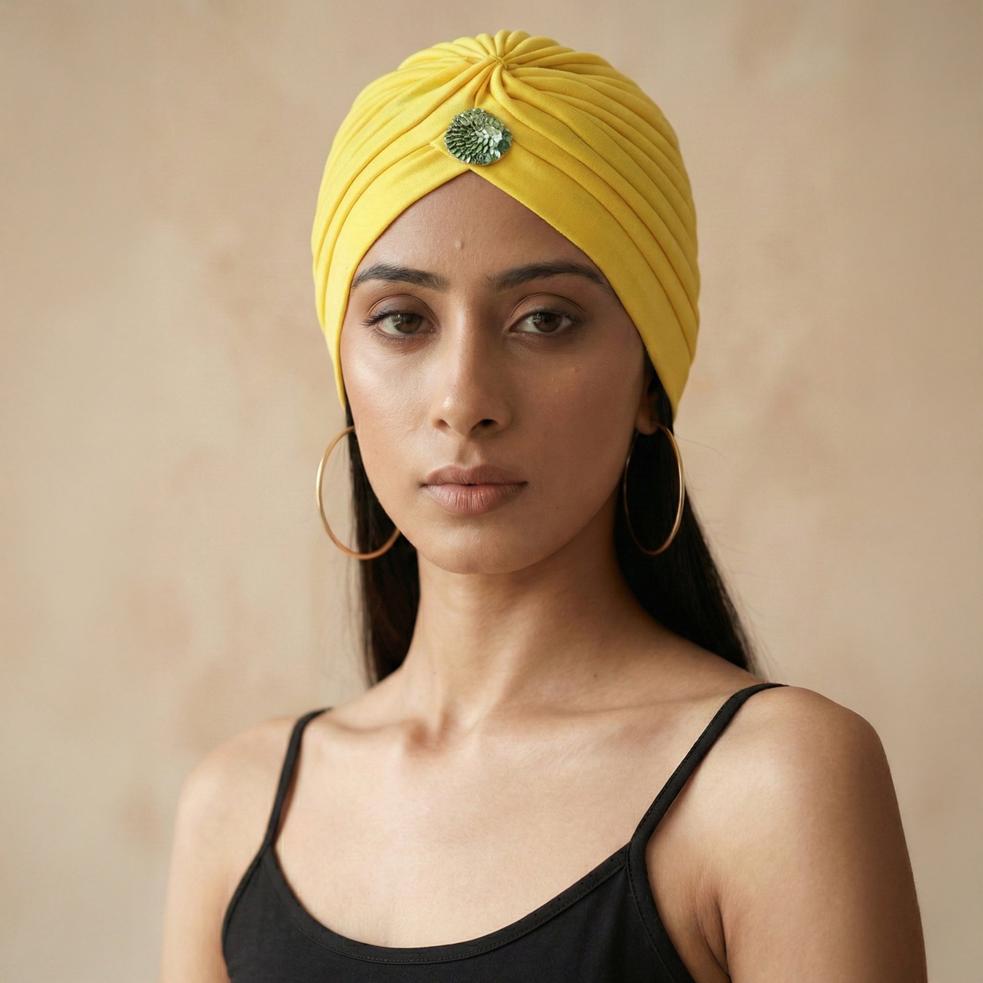 Yellow Headwear for Women – Polyester Lycra | First Resort by Ramola Bachchan