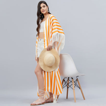 Orange Full Length Cover-Up