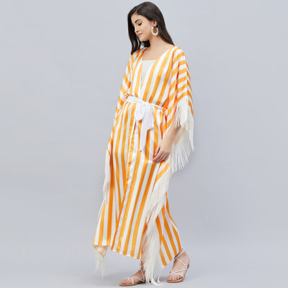 Orange Full Length Cover-Up