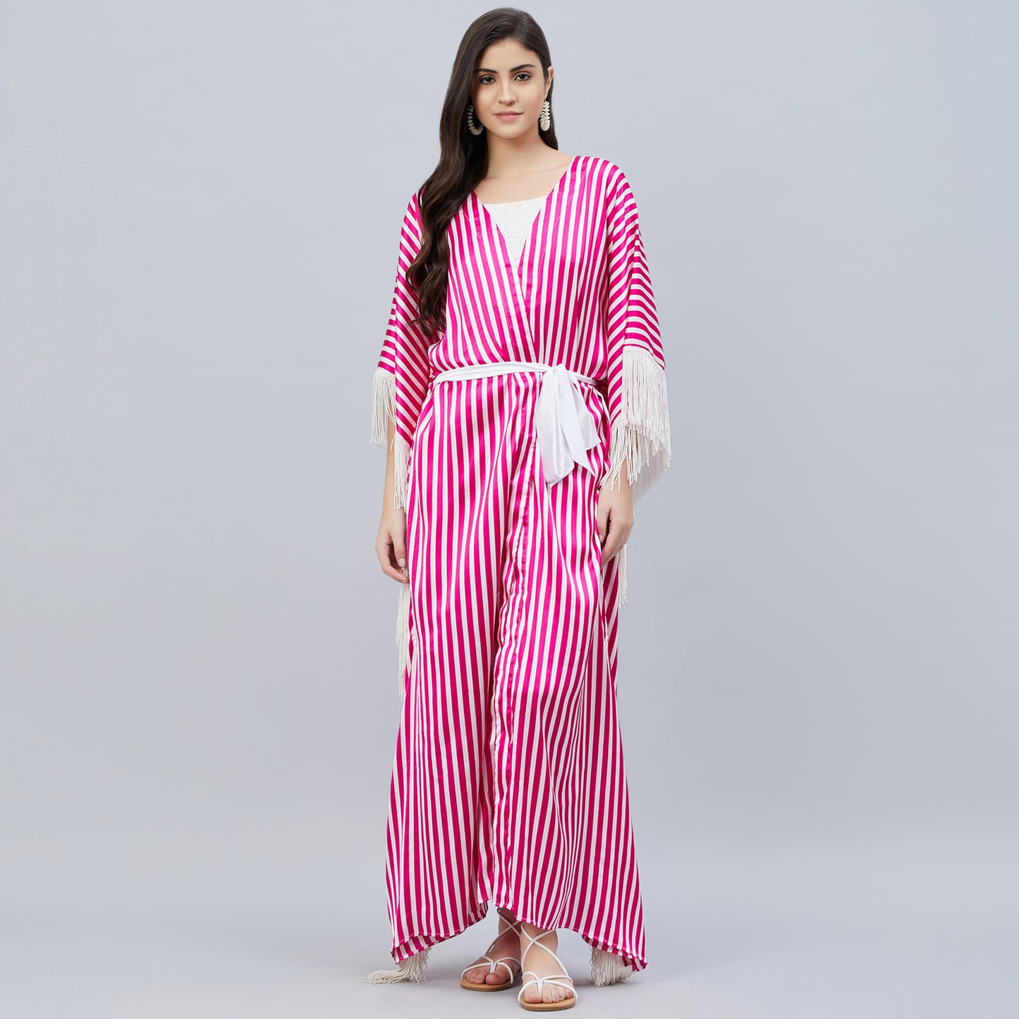 Pink and White Full Length Cover-Up