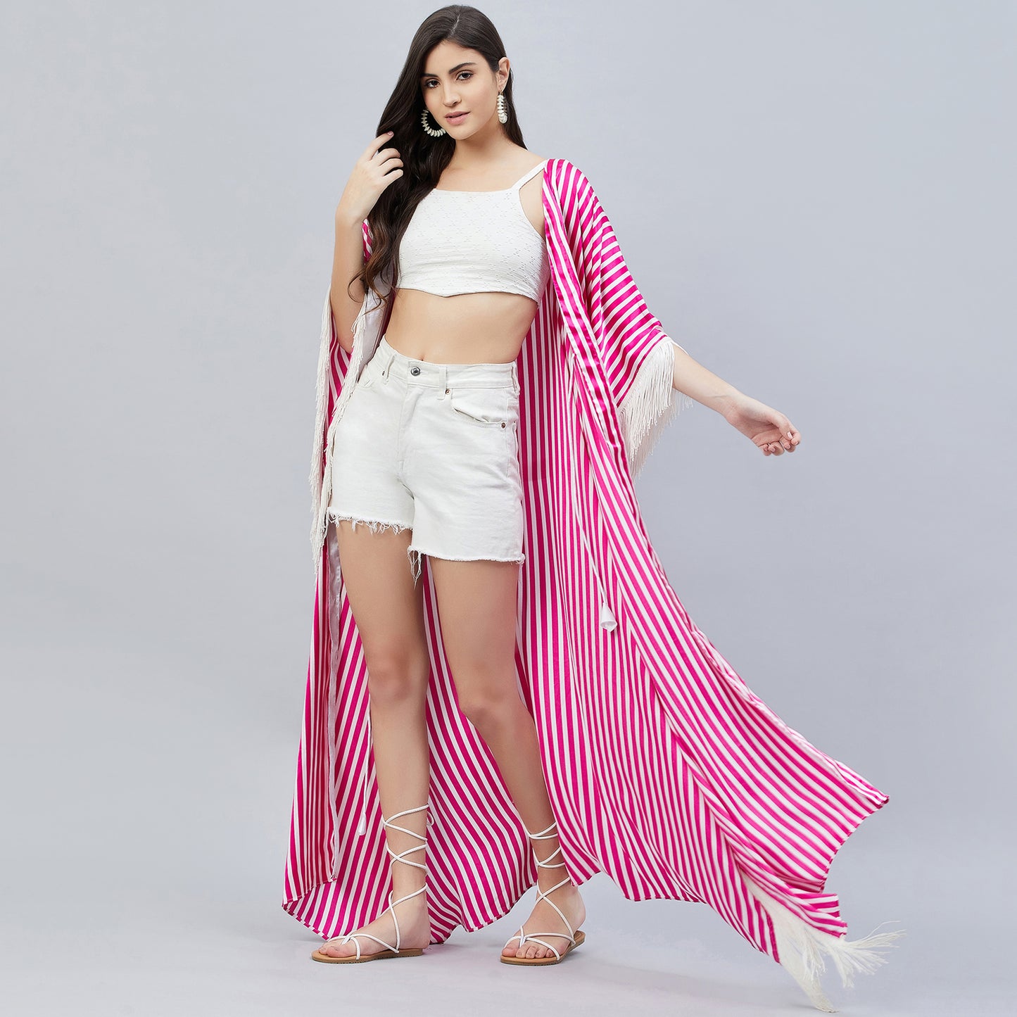Pink and White Full Length Cover-Up