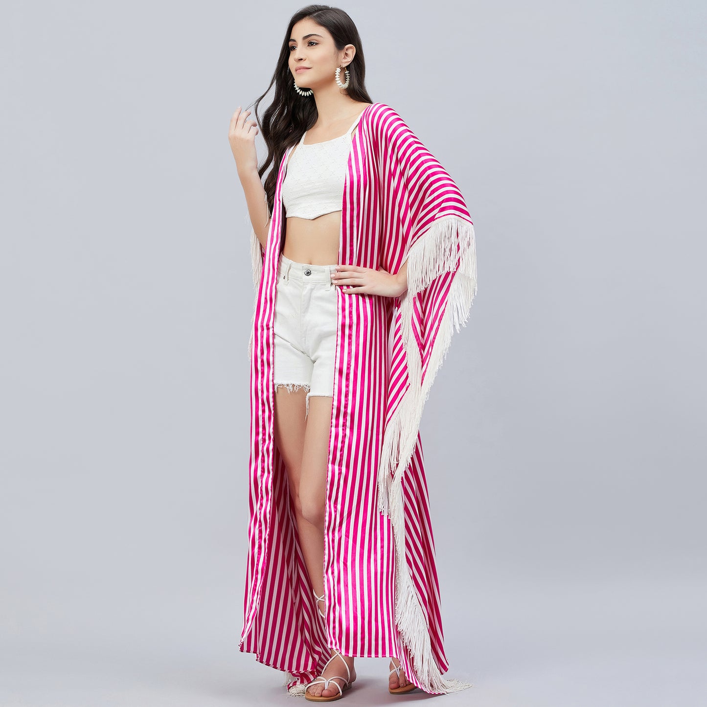 Pink and White Full Length Cover-Up