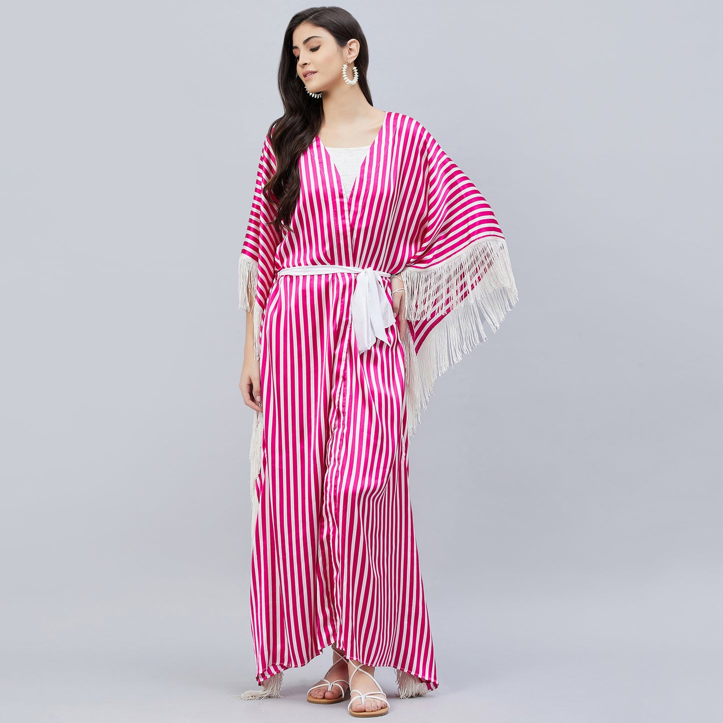 Pink and White Full Length Cover-Up