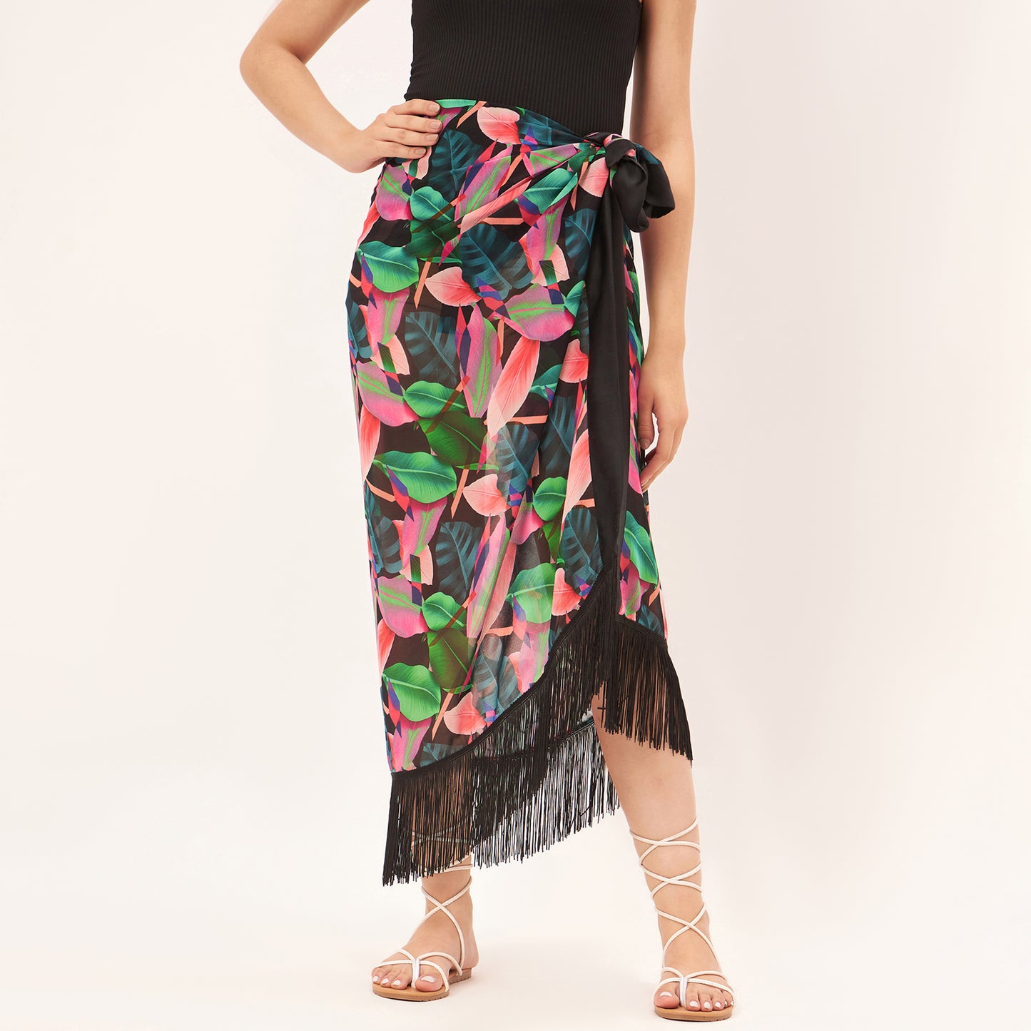Black and Pink Long Sarong