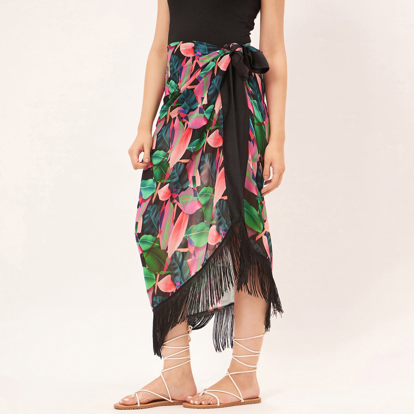 Black and Pink Long Sarong