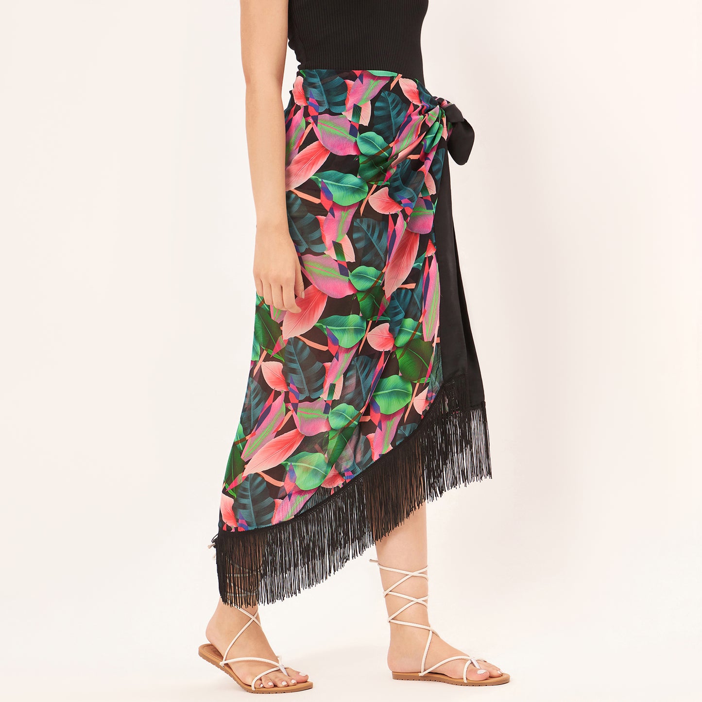 Black and Pink Long Sarong