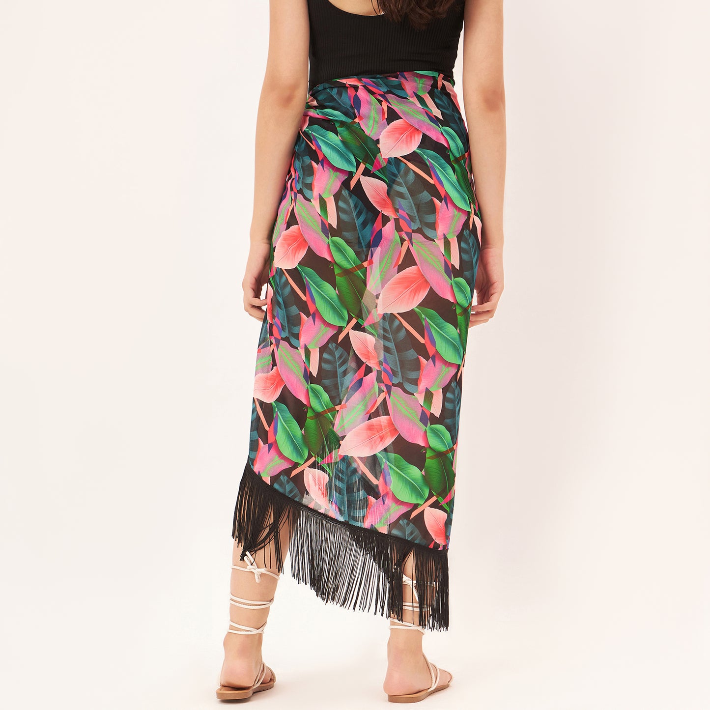 Black and Pink Long Sarong
