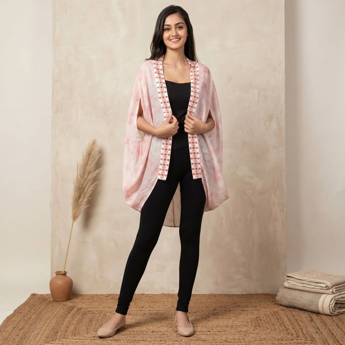 Peach Animal Print Cover-Up for Women – Embellished | First Resort by Ramola Bachchan