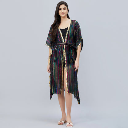 Black Lurex Short Cover-Up