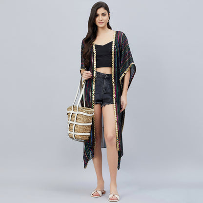 Black Lurex Short Cover-Up