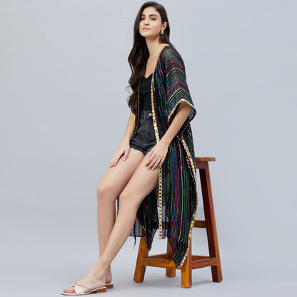 Black Lurex Short Cover-Up