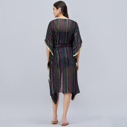 Black Lurex Short Cover-Up