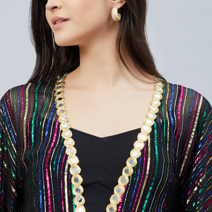 Black Lurex Short Cover-Up