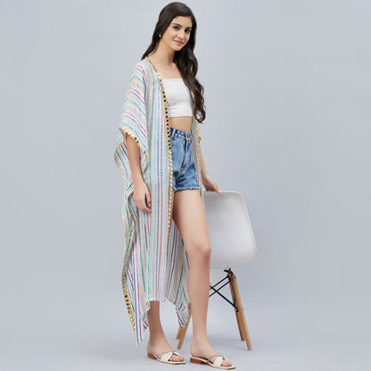 White Lurex Short Cover-Up