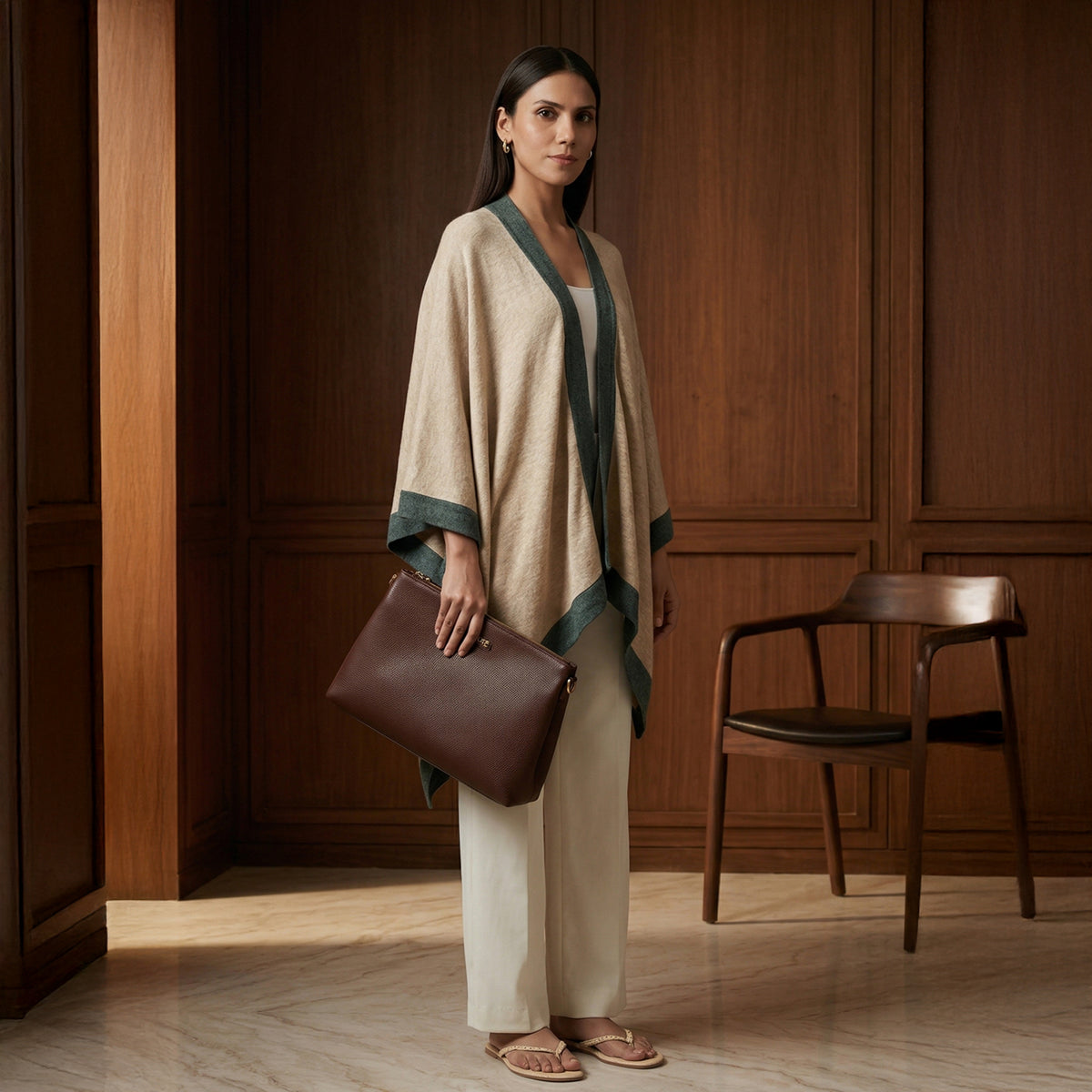 Beige And Grey Cover-Up for Women – Cashmere | First Resort by Ramola Bachchan