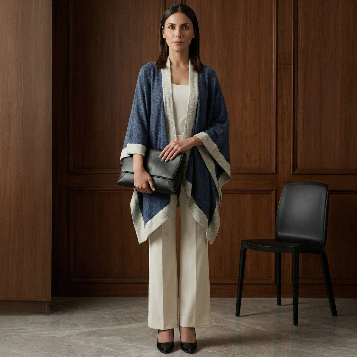 Blue And Grey Cover-Up for Women – Cashmere | First Resort by Ramola Bachchan