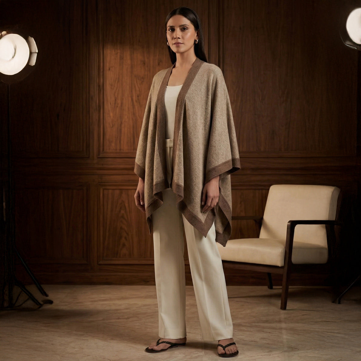 Sand And Brown Cover-Up for Women – Cashmere | First Resort by Ramola Bachchan