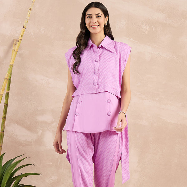 Purple Textured Cover-Up for Women – 100% Sugarcane | First Resort by Ramola Bachchan