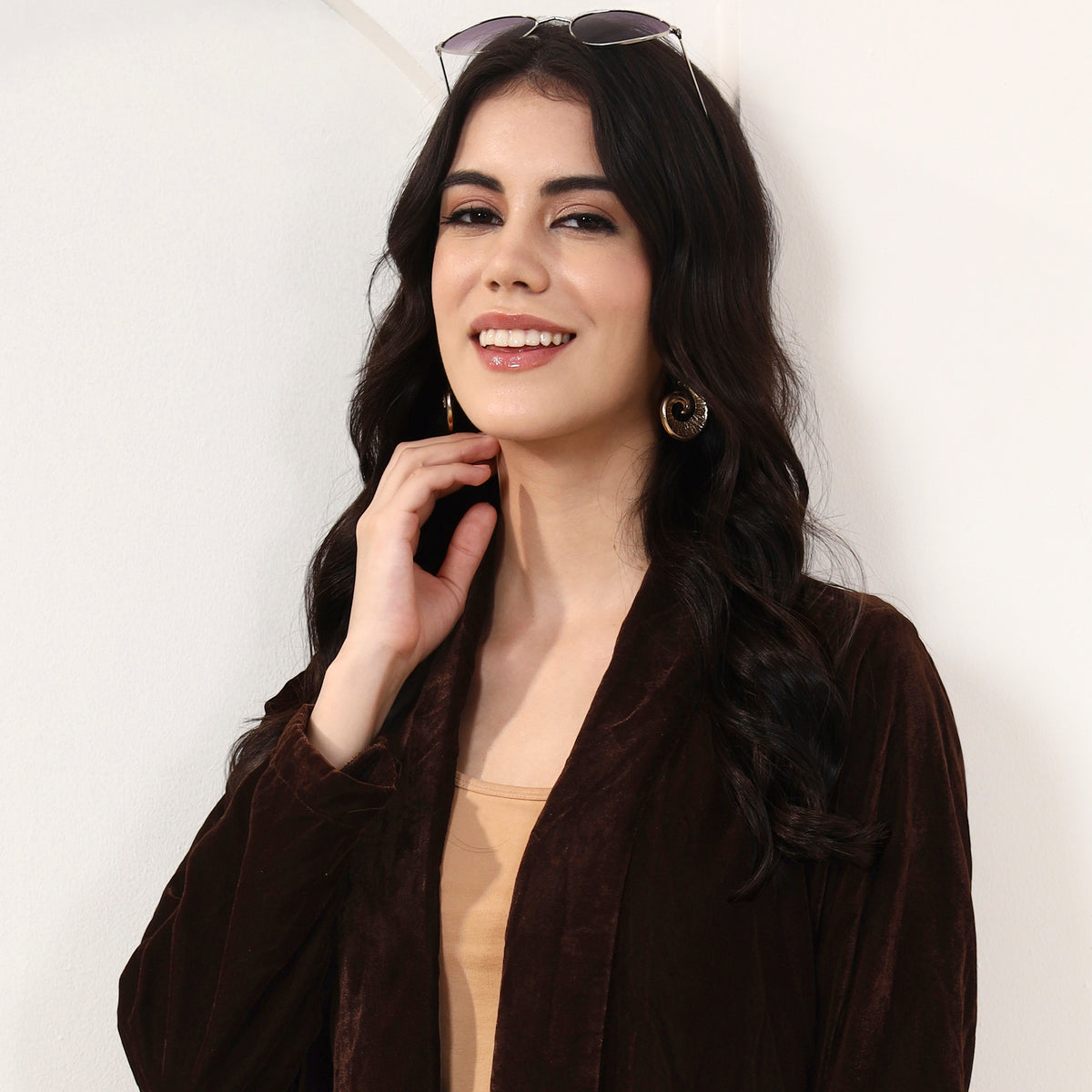 Brown Cover-Up for Women – Micro Velvet | First Resort by Ramola Bachchan