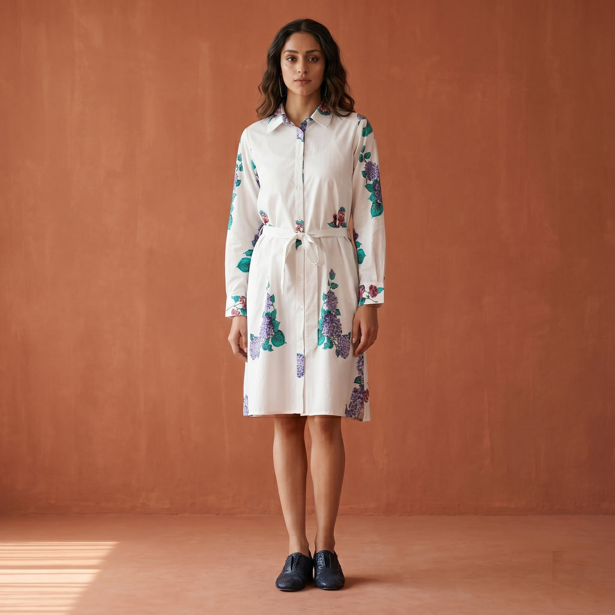 Blue Floral Print Dress for Women – Embellished | First Resort by Ramola Bachchan