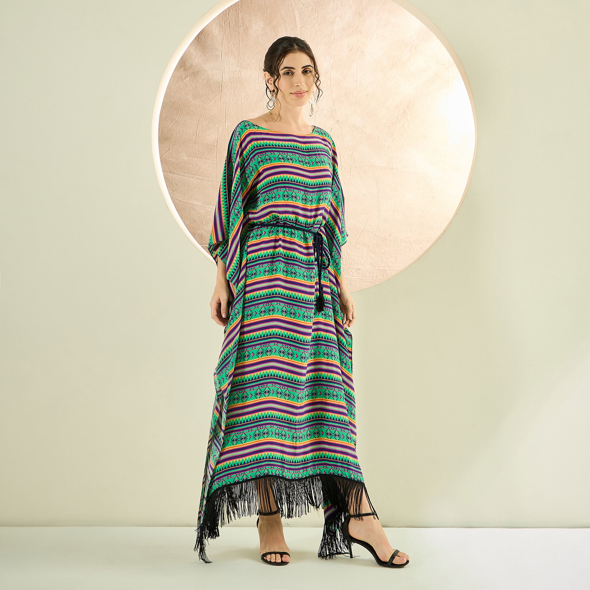 Green Aztec Poncho Dress | First Resort by Ramola Bachchan Green Aztec Poncho Dress | First Resort by Ramola Bachchan