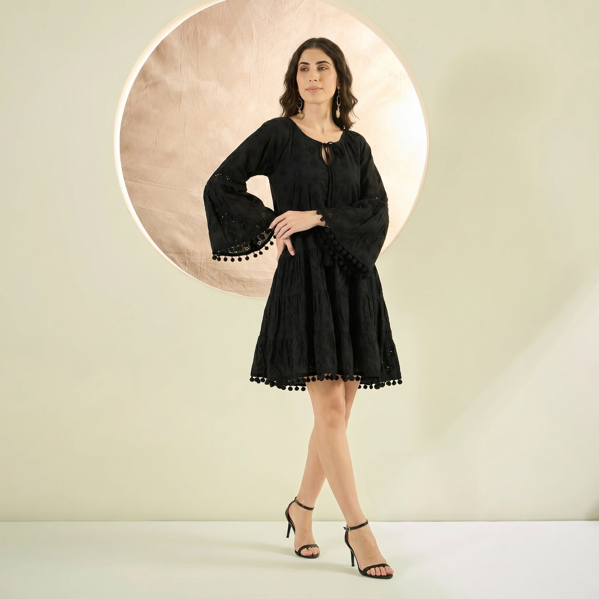 Black Dress for Women – Cotton Eyelet | First Resort by Ramola Bachchan