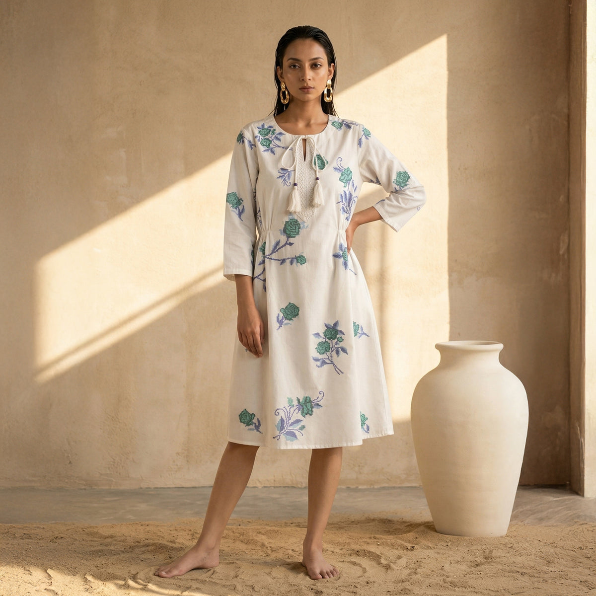 Green Dress for Women – Embroidered | First Resort by Ramola Bachchan