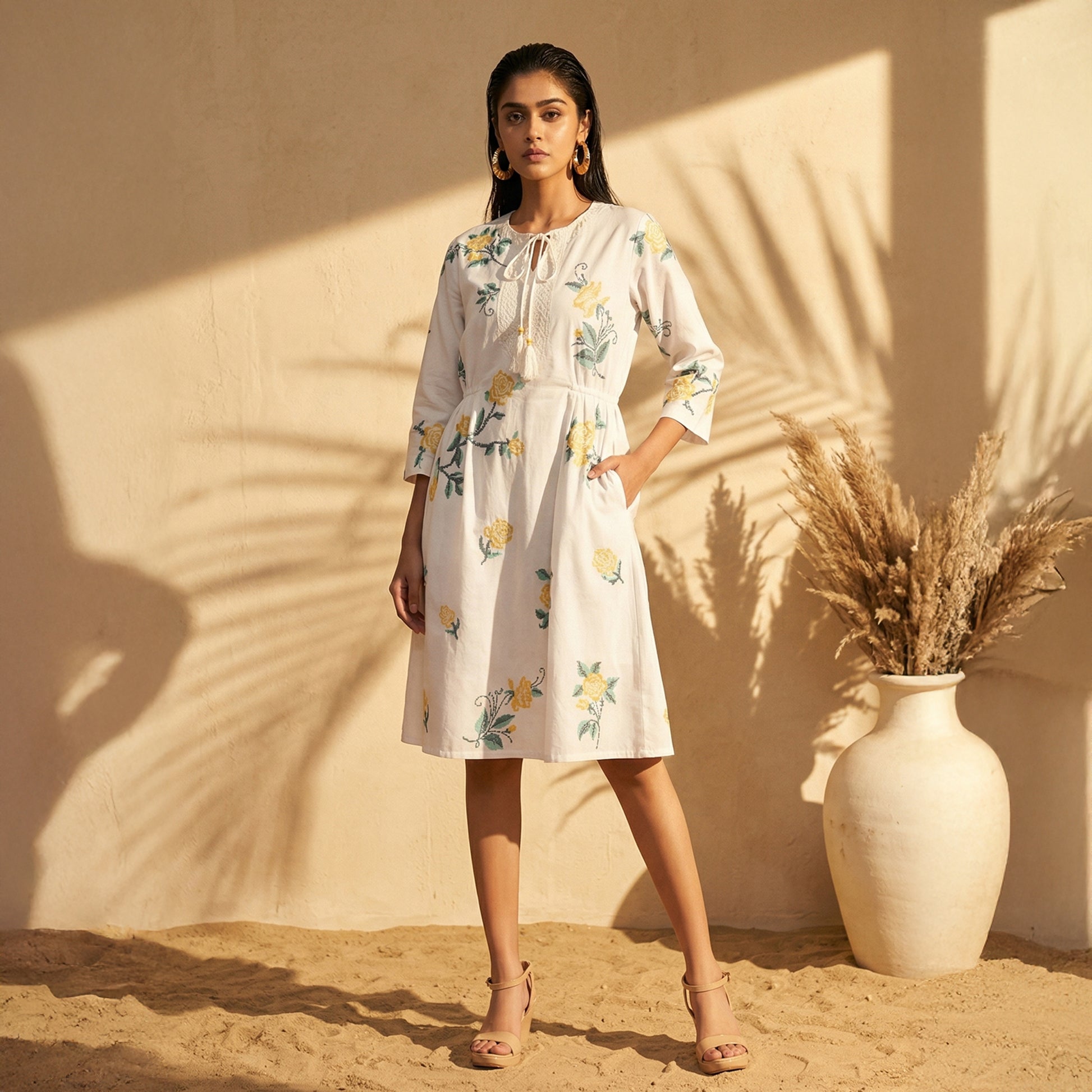 Yellow Dress for Women – Embroidered | First Resort by Ramola Bachchan