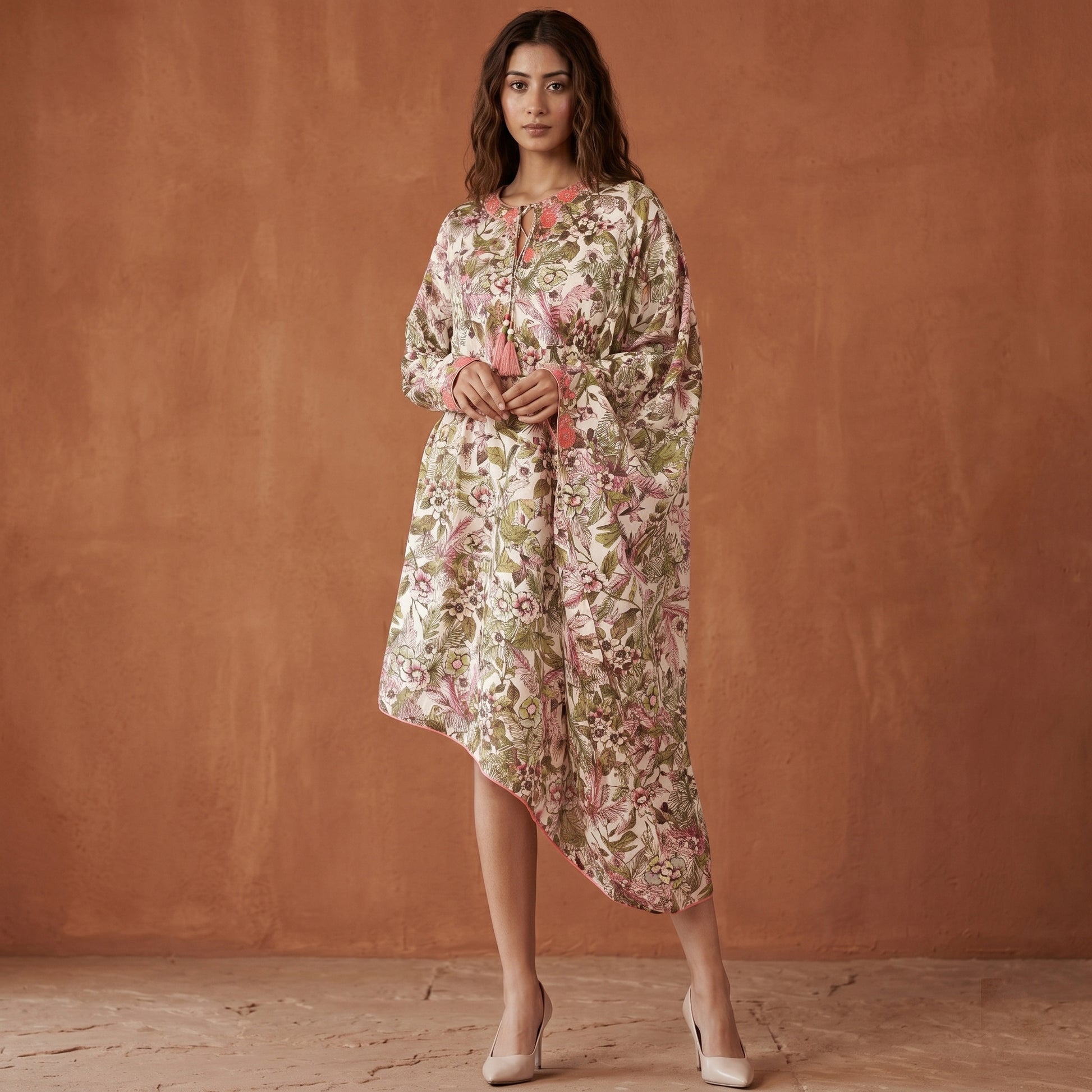 Green Floral Print Dress for Women – Cotton Silk | First Resort by Ramola Bachchan