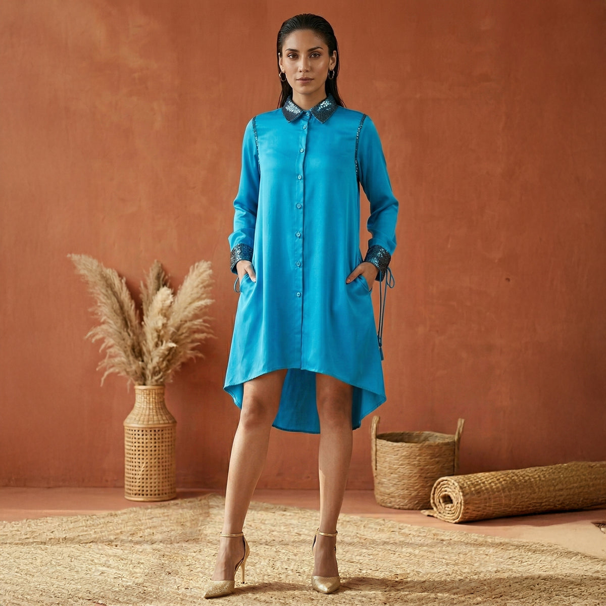 Blue Dress for Women – Embroidered | First Resort by Ramola Bachchan