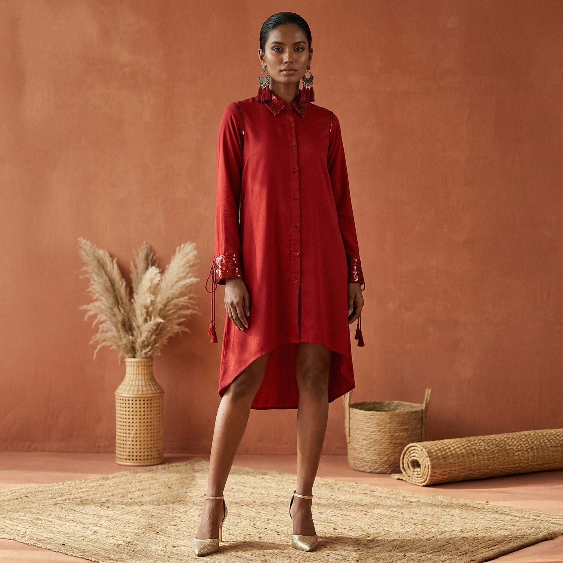 Red Dress for Women – Embroidered | First Resort by Ramola Bachchan