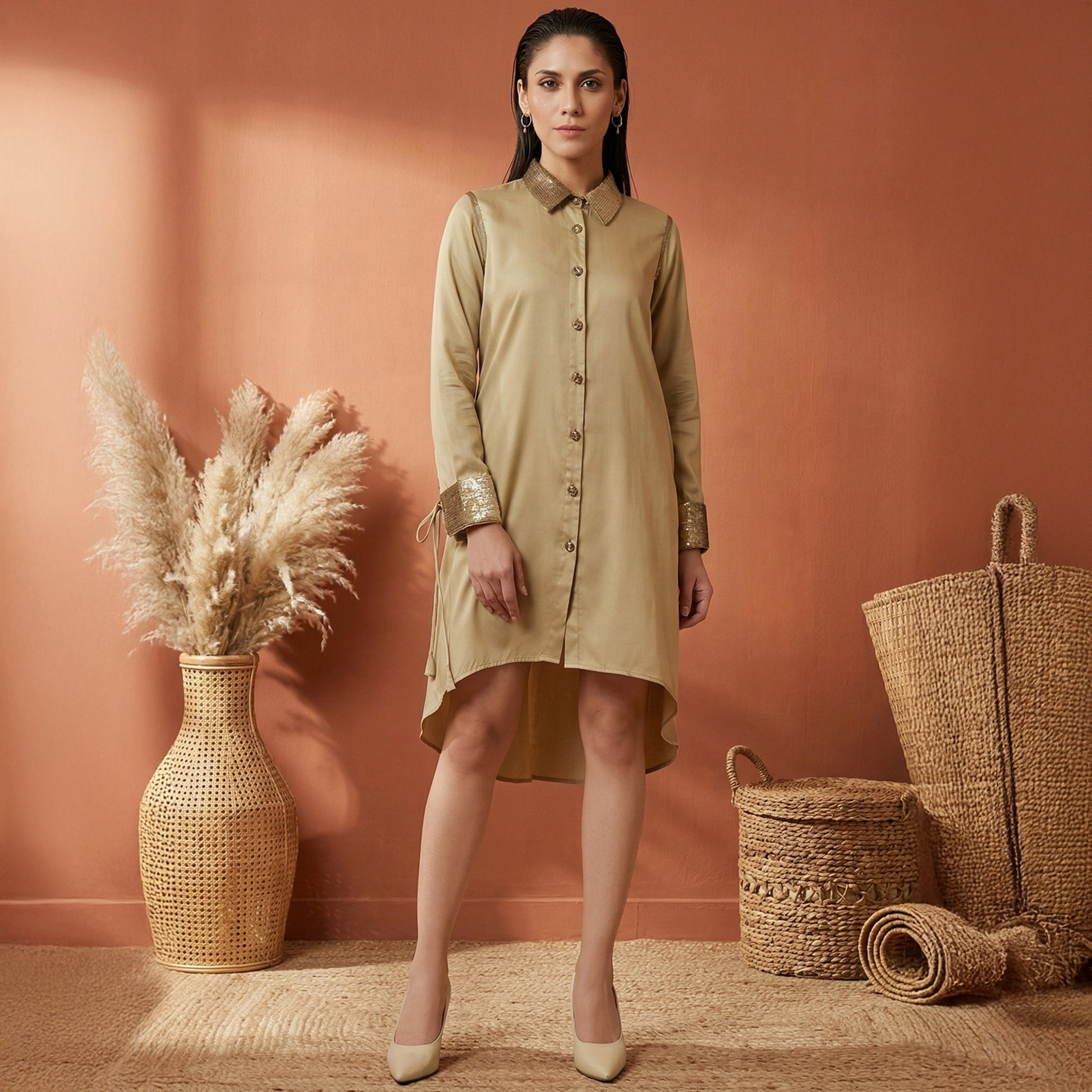 Sand Dress for Women – Embroidered | First Resort by Ramola Bachchan