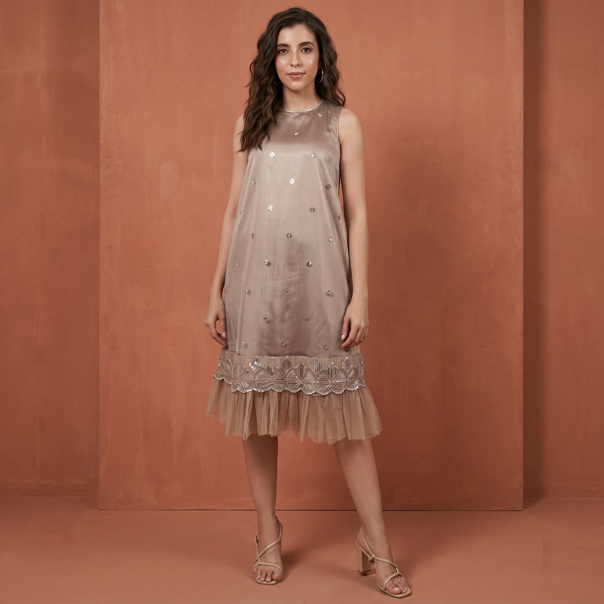 Beige Dress for Women – Embroidered | First Resort by Ramola Bachchan