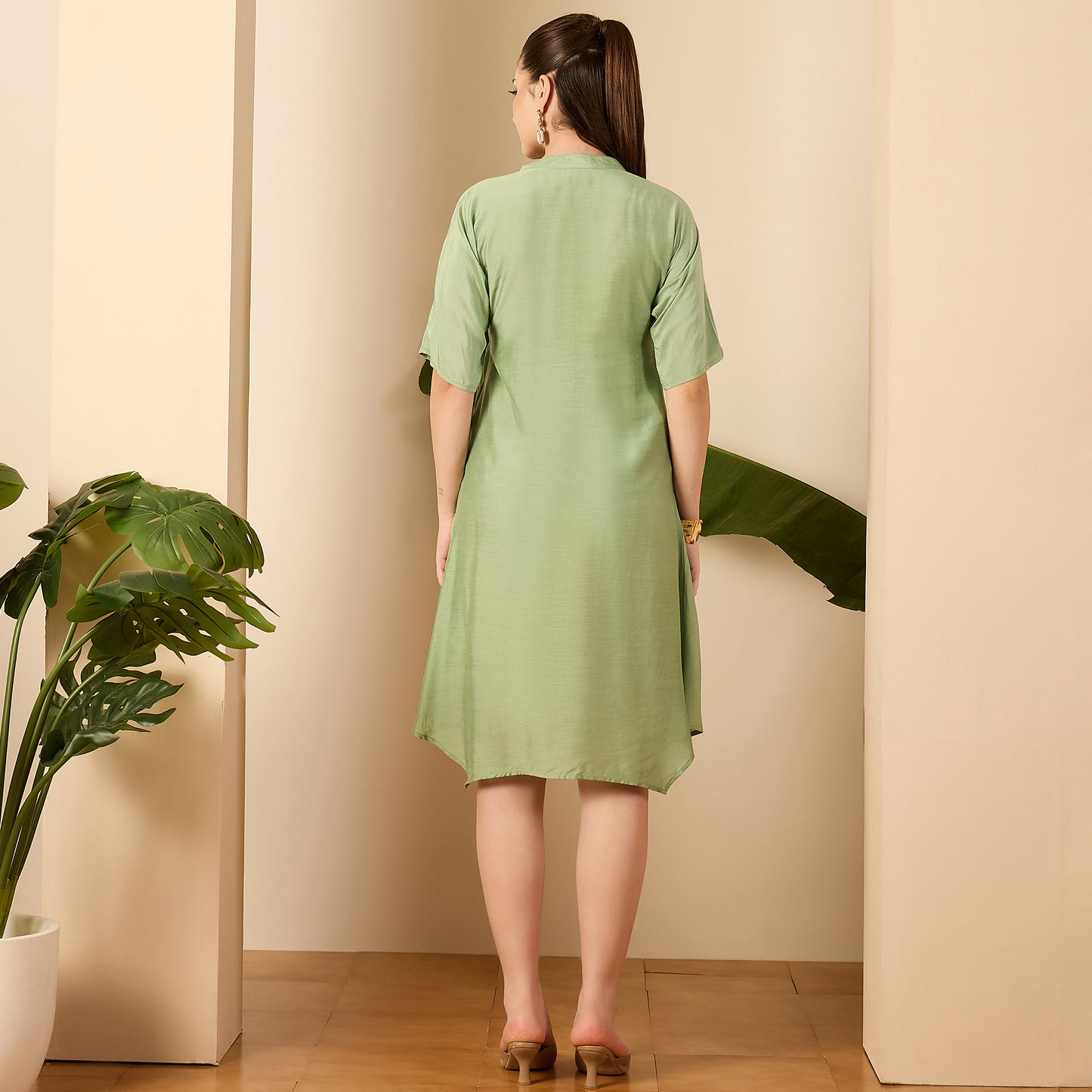 Fern Green Embroidered Dress