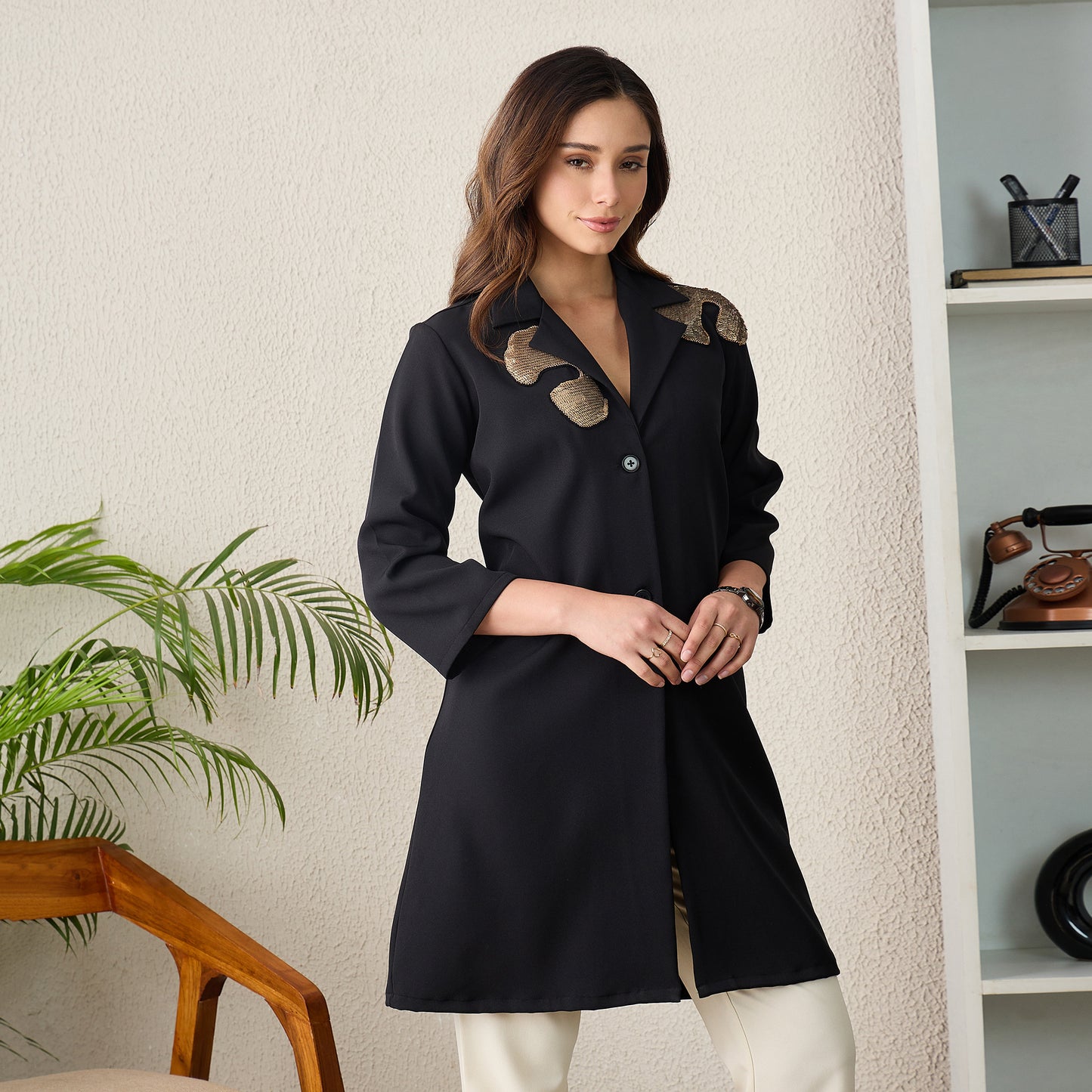 Black Sequin Blazer Dress