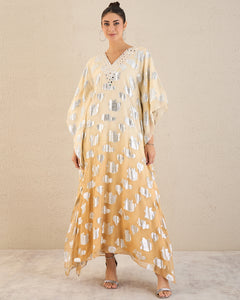 Ivory Ombre Full Length Kaftan