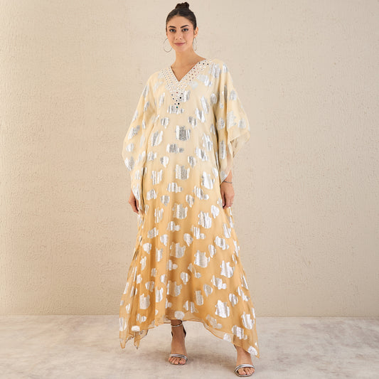 Ivory Ombre Full Length Kaftan