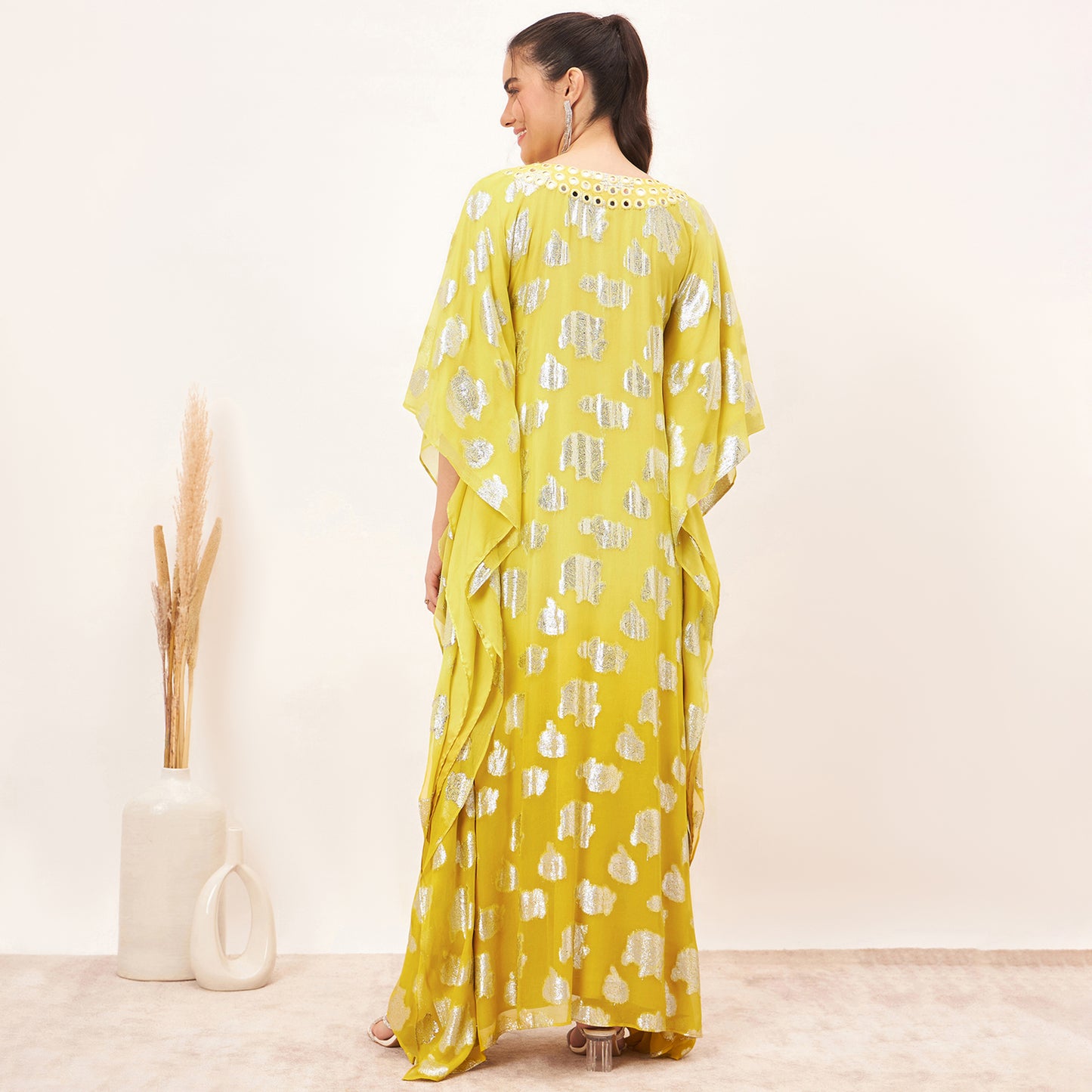 Yellow Ombre Full Length Kaftan