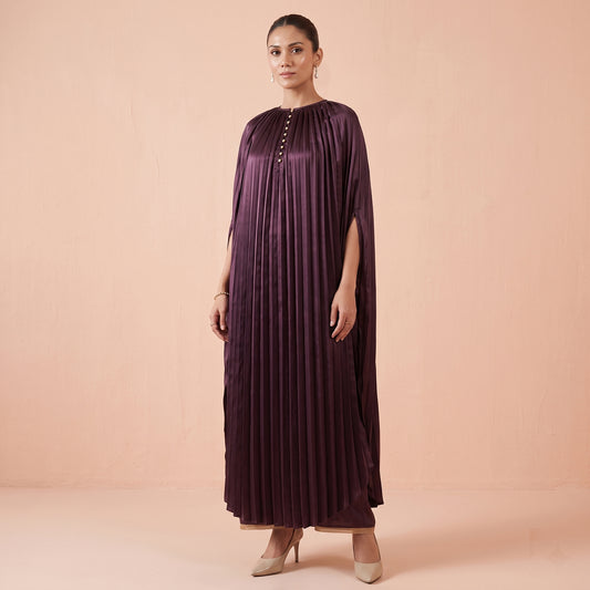Purple Kaftan for Women – Polyester Satin | First Resort by Ramola Bachchan