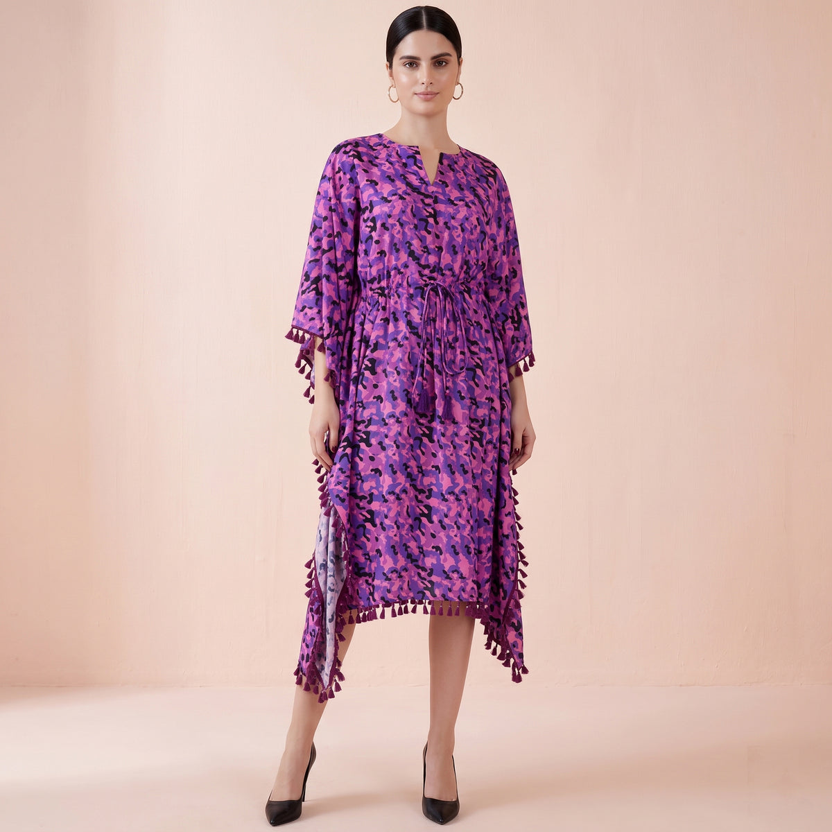 Pink Camouflage Print Kaftan for Women – Cotton Modal | First Resort by Ramola Bachchan