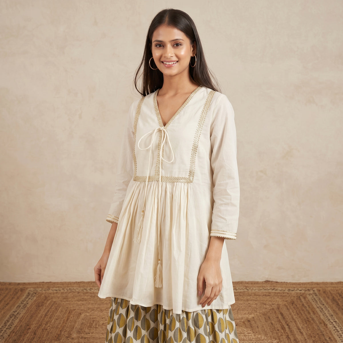 Ivory Kurta for Women – Cotton Cambric | First Resort by Ramola Bachchan