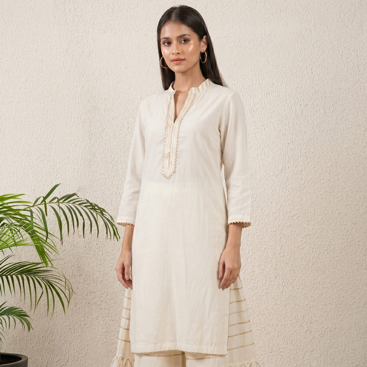 Ivory Kurta for Women – Cotton Cambric | First Resort by Ramola Bachchan