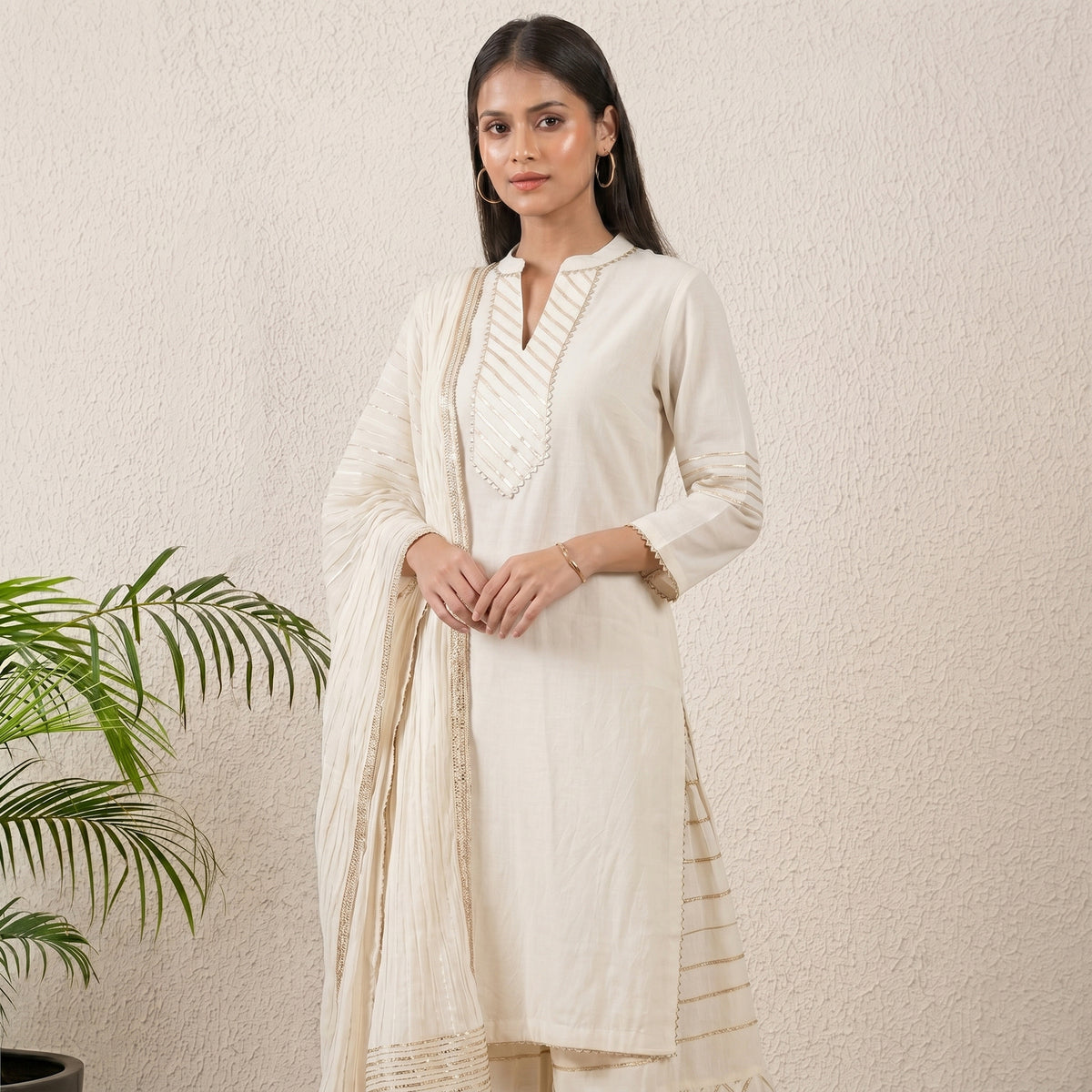 Ivory Kurta for Women – Cotton Cambric | First Resort by Ramola Bachchan