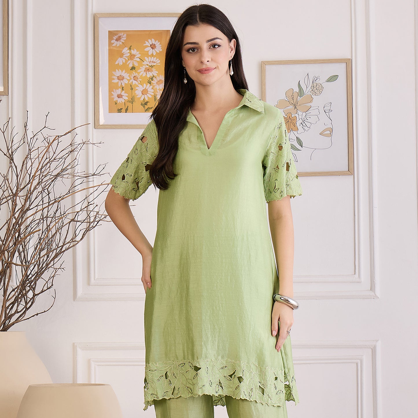 Mint Green Cutwork Kurta