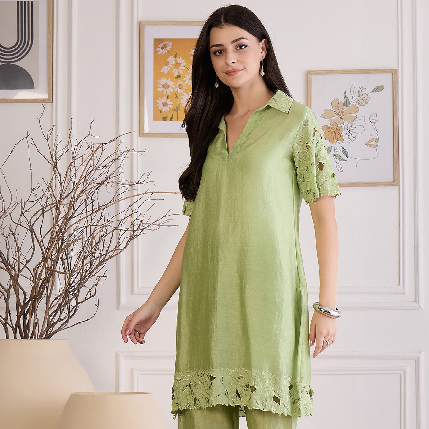Mint Green Cutwork Kurta