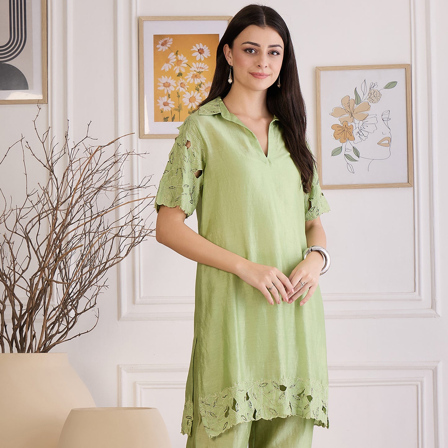Mint Green Cutwork Kurta
