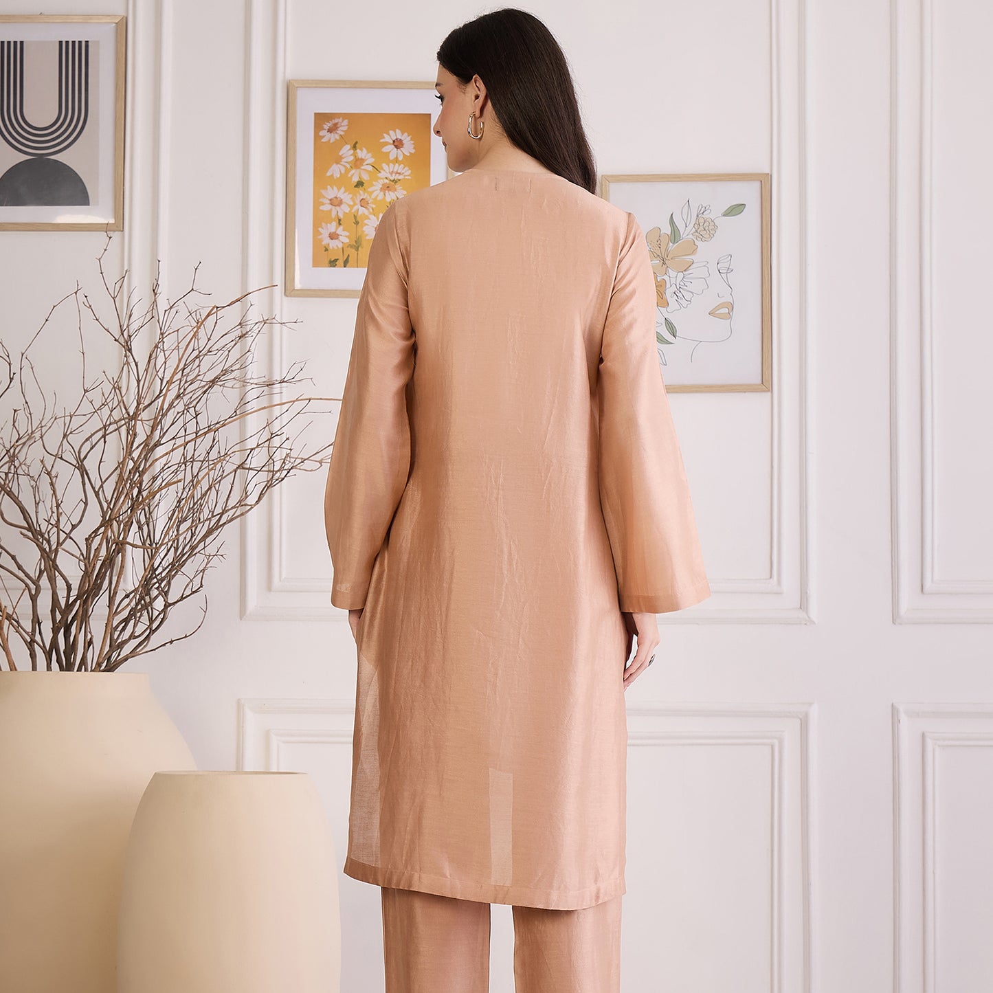 Apricot Asymmetric Kurta