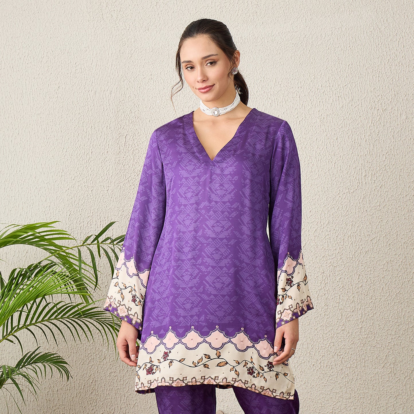 Purple Mystic Floral Printed Kurta