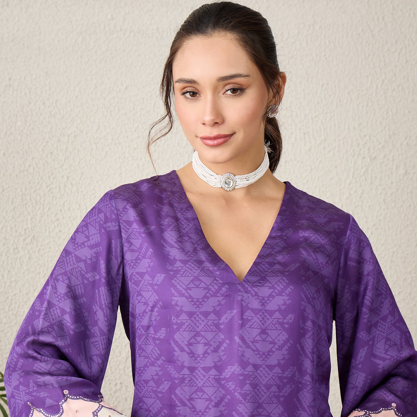 Purple Mystic Floral Printed Kurta