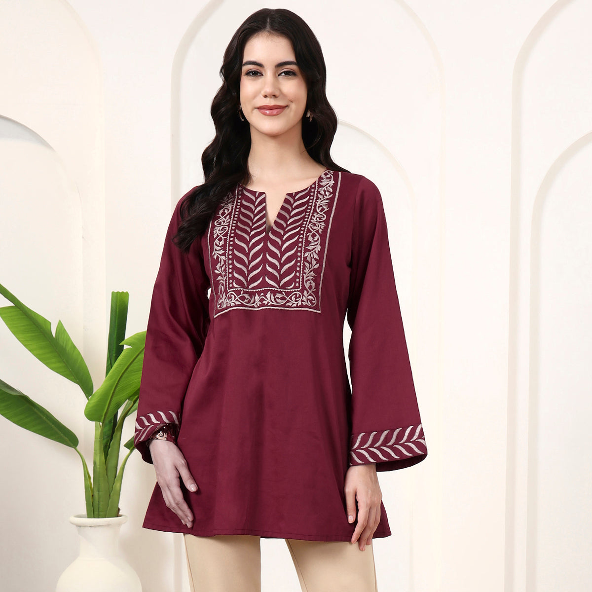 Magenta Kurta for Women – Cotton Satin | First Resort by Ramola Bachchan